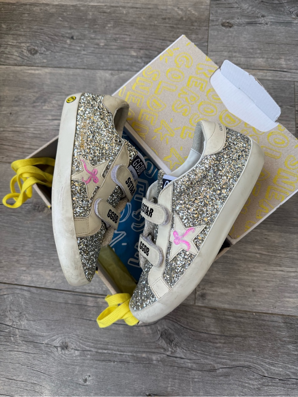 Golden Goose Old School Platinum Glitter